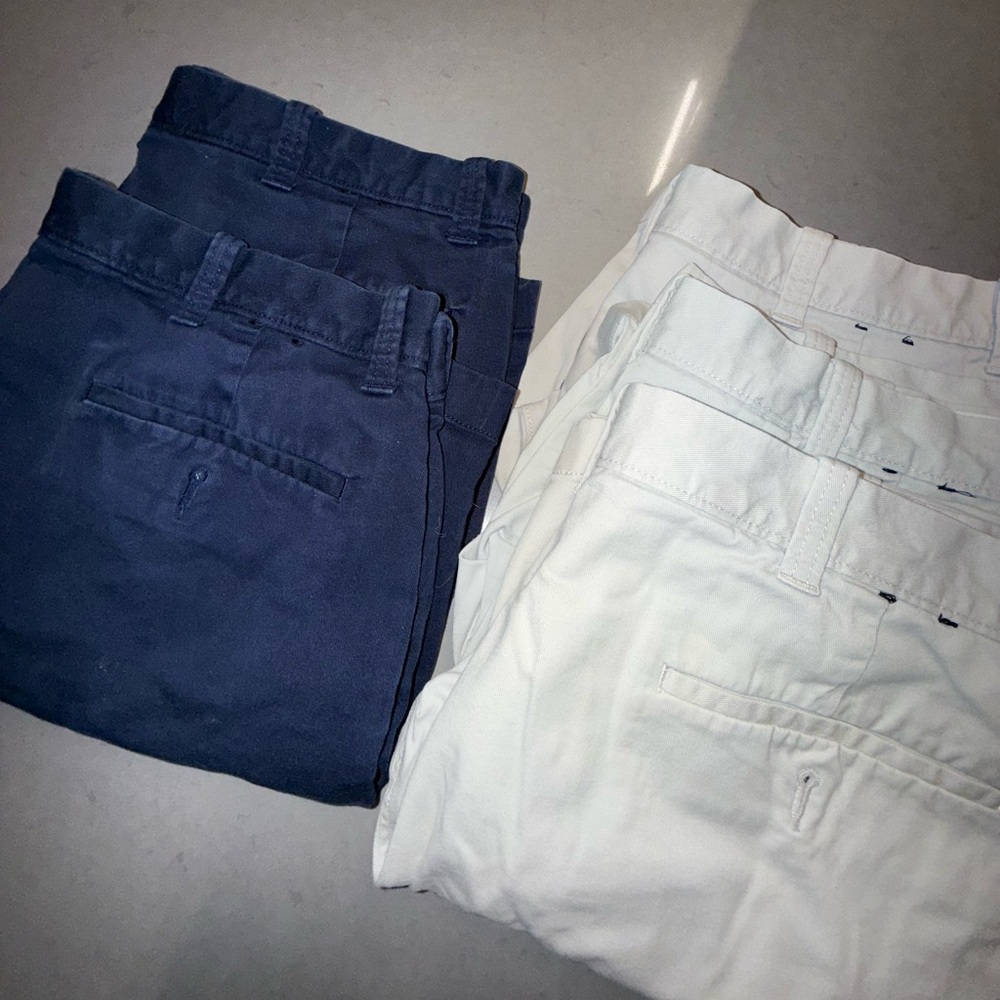Set of 5 J. Crew Navy and Khaki Shorts, Size 34